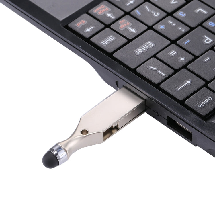 RQW-10E 2 in 1 USB 2.0 & 8 Pin 128GB Flash Drive with Stylus Pen, for iPhone & iPad & iPod & Most Android Smartphones & PC Computer
