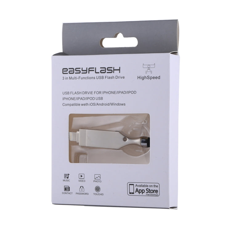 RQW-10E 2 in 1 USB 2.0 & 8 Pin 16GB Flash Drive with Stylus Pen, for iPhone & iPad & iPod & Most Android Smartphones & PC Computer