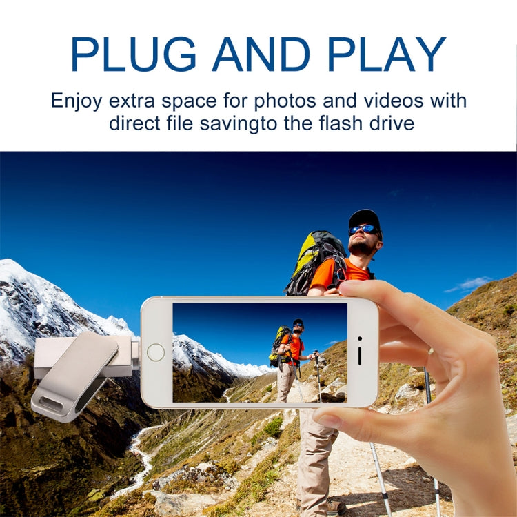 RQW-10G 2 in 1 USB 2.0 & 8 Pin 16GB Flash Drive, for iPhone & iPad & iPod & Most Android Smartphones & PC Computer