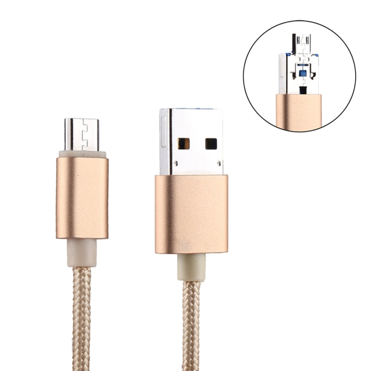 RQW-18S 8 Pin 64GB Multi-functional Flash Disk Drive with USB / Micro USB to Micro USB Cable(Gold)