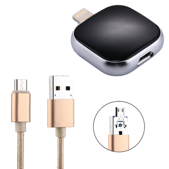 RQW-18S 8 Pin 16GB Multi-functional Flash Disk Drive with USB / Micro USB to Micro USB Cable(Black)