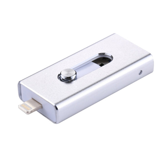RQW-02 3 in 1 USB 2.0 & 8 Pin & Micro USB 32GB Flash Drive(Silver)