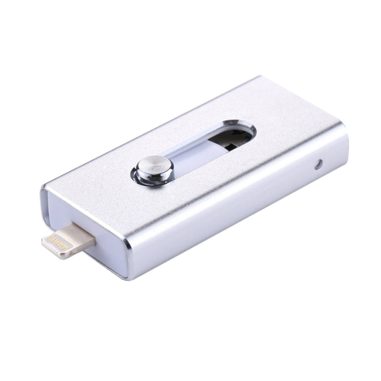 RQW-02 3 in 1 USB 2.0 & 8 Pin & Micro USB 32GB Flash Drive(Silver)