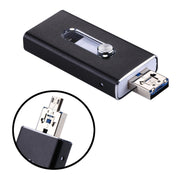 RQW-02 3 in 1 USB 2.0 & 8 Pin & Micro USB 64GB Flash Drive(Black)