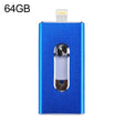 RQW-02 3 in 1 USB 2.0 & 8 Pin & Micro USB 64GB Flash Drive(Blue) - U Disk & Card Reader by PMC TechLife | Online Shopping South Africa | PMC TechLife | Buy Now Pay Later Mobicred