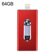 RQW-02 3 in 1 USB 2.0 & 8 Pin & Micro USB 64GB Flash Drive(Red) - U Disk & Card Reader by PMC TechLife | Online Shopping South Africa | PMC TechLife | Buy Now Pay Later Mobicred