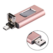 easyflash RQW-01B 3 in 1 USB 2.0 & 8 Pin & Micro USB 32GB Flash Drive(Rose Gold)