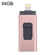 easyflash RQW-01B 3 in 1 USB 2.0 & 8 Pin & Micro USB 64GB Flash Drive(Rose Gold) - U Disk & Card Reader by PMC TechLife | Online Shopping South Africa | PMC TechLife | Buy Now Pay Later Mobicred