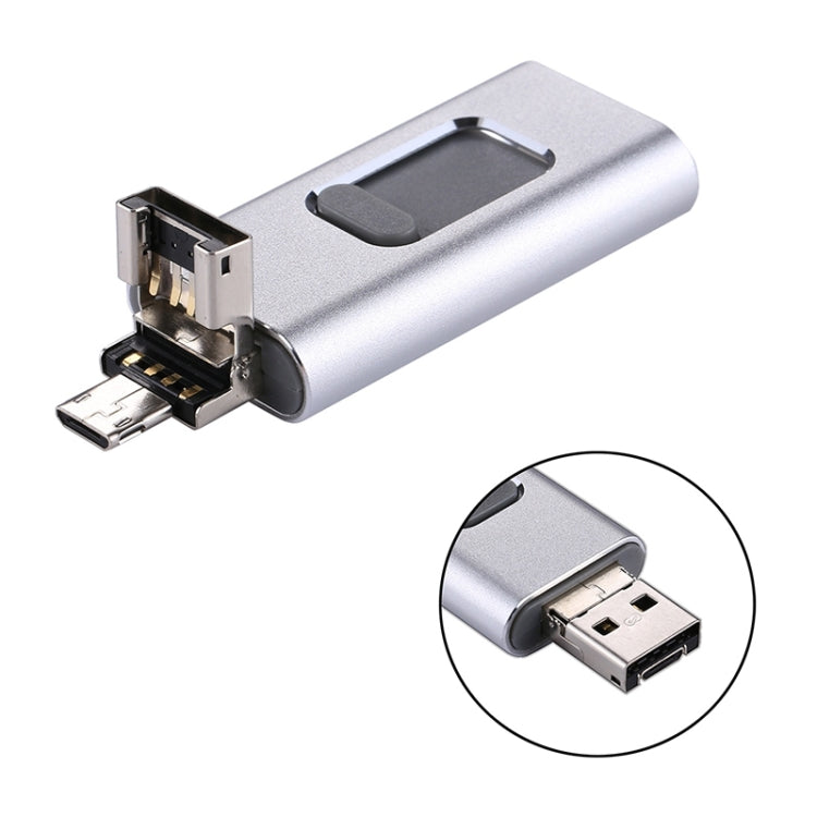 easyflash RQW-01B 3 in 1 USB 2.0 & 8 Pin & Micro USB 64GB Flash Drive(Silver)