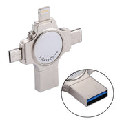 RQW-11S 4 in 1 USB 2.0 & 8 Pin & Micro USB & USB-C / Type-C 128GB Flash Drive