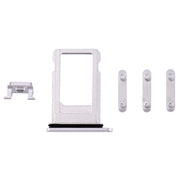Card Tray + Volume Control Key + Power Button + Mute Switch Vibrator Key for iPhone 8 Plus (Silver)