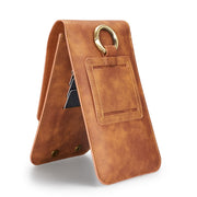 DG.MING Universal Cowskin Leather Protective Case Bag Waist Bag with Card Slots & Hook