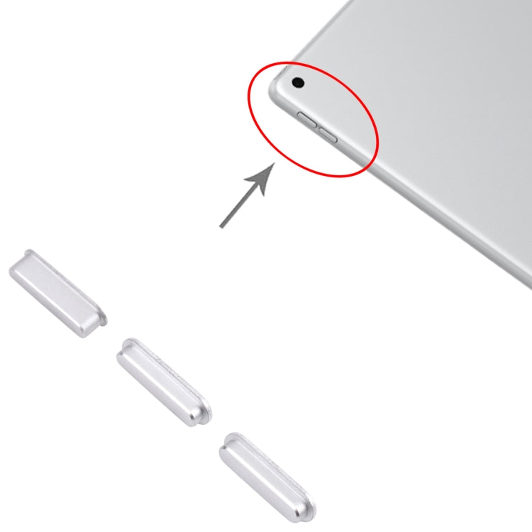 Power Button and Volume Control Button for iPad 10.2 inch 2019 2020 2021 (Silver)