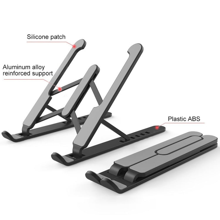 YMB1028 Portable Folding Desktop Holder Bracket for Laptop / Tablet(Black)