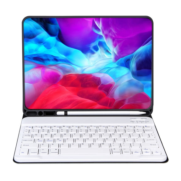 X-11BS Skin Plain Texture Detachable Bluetooth Keyboard Tablet Case for iPad Pro 11 inch 2020 / 2018, with Pen Slot & Backlight (Blue)