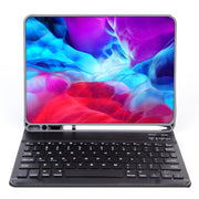 X-11BS Skin Plain Texture Detachable Bluetooth Keyboard Tablet Case for iPad Pro 11 inch 2020 / 2018, with Pen Slot & Backlight (Pink)
