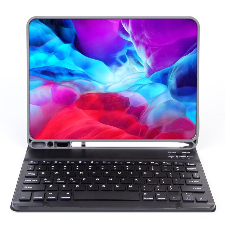 X-11BS Skin Plain Texture Detachable Bluetooth Keyboard Tablet Case for iPad Pro 11 inch 2020 / 2018, with Pen Slot & Backlight (Pink)