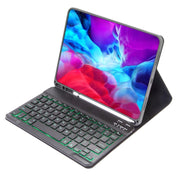 X-11BS Skin Plain Texture Detachable Bluetooth Keyboard Tablet Case for iPad Pro 11 inch 2020 / 2018, with Pen Slot & Backlight (Pink)