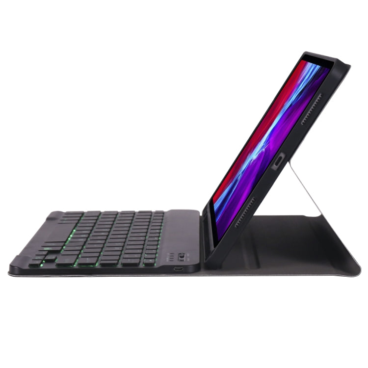 A11BS Ultra-thin ABS Detachable Bluetooth Keyboard Tablet Case with Backlight & Pen Slot & Holder for iPad Pro 11 2022 / 2021 / Air 5 / Air 4 (Dark Blue)