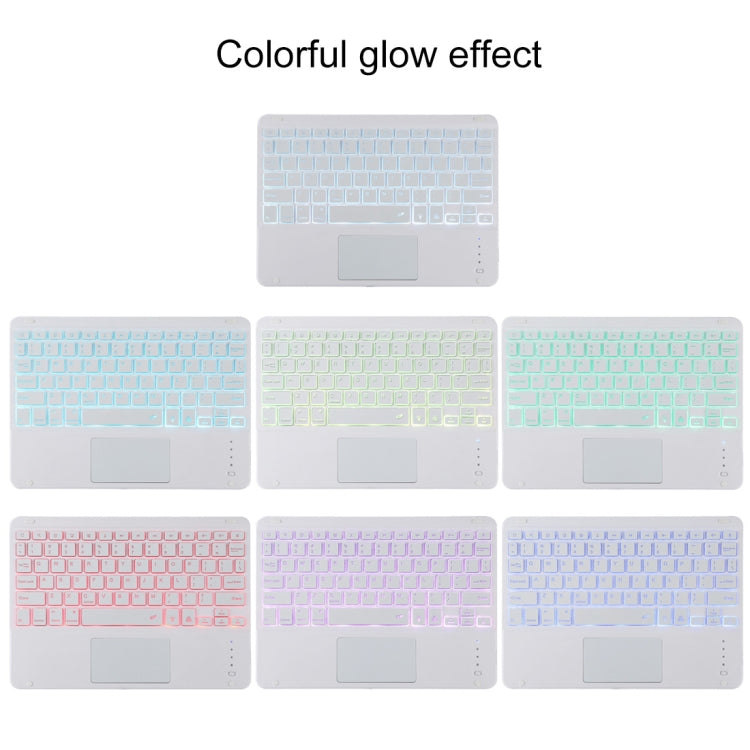 TG11BCS Detachable Bluetooth White Keyboard Microfiber Leather Tablet Case for iPad Pro 11 inch (2020), with Backlight & Touchpad & Pen Slot & Holder (Green)