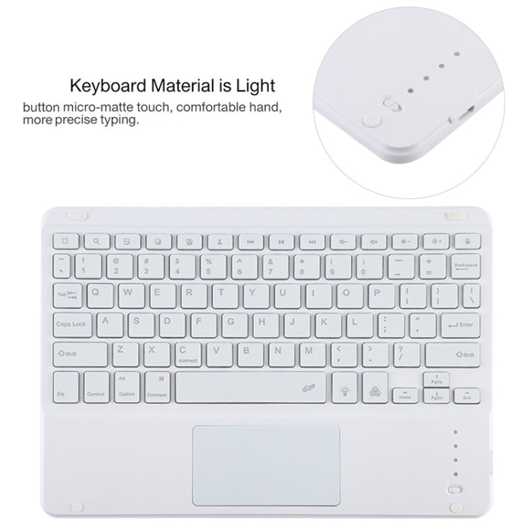 TG11BCS Detachable Bluetooth White Keyboard Microfiber Leather Tablet Case for iPad Pro 11 inch (2020), with Backlight & Touchpad & Pen Slot & Holder (Green)