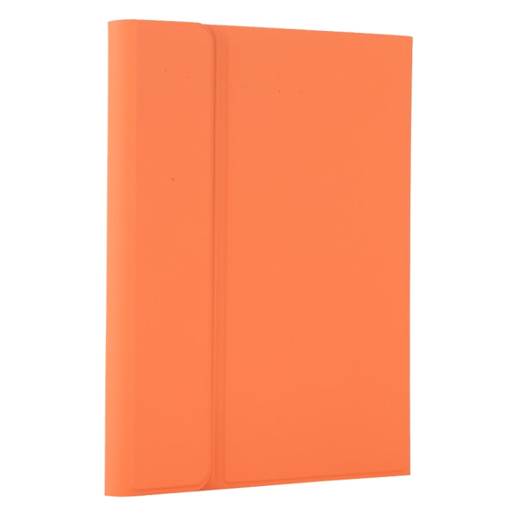 TG11BS Detachable Bluetooth White Keyboard Microfiber Leather Tablet Case for iPad Pro 11 inch (2020), with Backlight & Pen Slot & Holder (Orange)