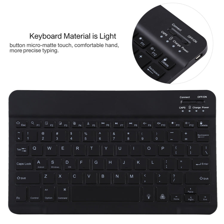 TG11BS Detachable Bluetooth Black Keyboard + Microfiber Leather Tablet Case for iPad Pro 11 inch (2020), with Backlight & Pen Slot & Holder(Black)