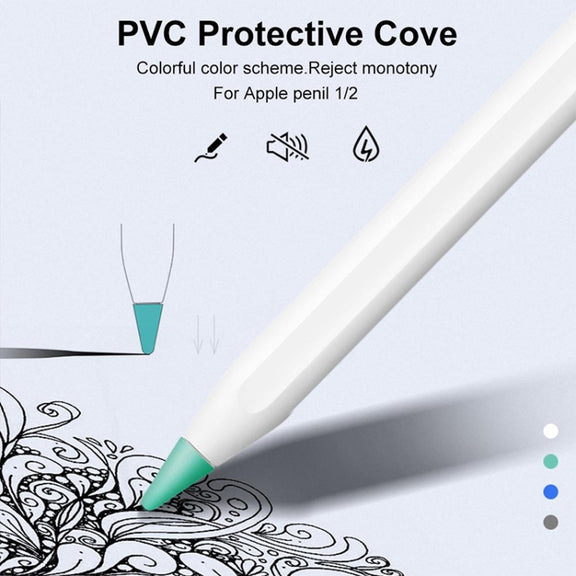 4 PCS Non-slip Mute Wear-resistant Nib Cover for Apple Pencil 1 / 2(White)