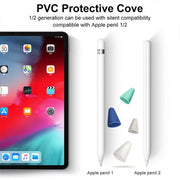 8 PCS Non-slip Mute Wear-resistant Nib Cover for Apple Pencil 1 / 2(Transparent)
