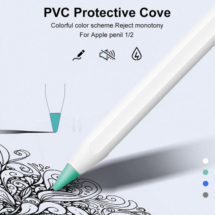 8 PCS Non-slip Mute Wear-resistant Nib Cover for Apple Pencil 1 / 2(Transparent)