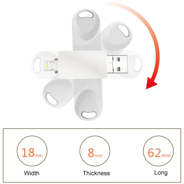 S29 3 in 1 32GB Micro USB + USB + 8 Pin Interface Metal Twister Flash Disk(Silver)