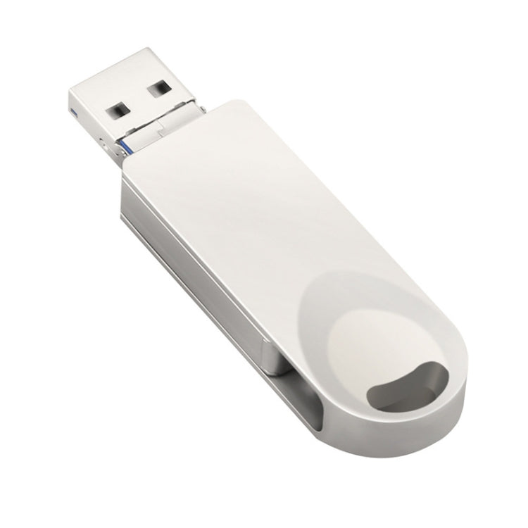 S29 3 in 1 64GB Micro USB + USB + 8 Pin Interface Metal Twister Flash Disk(Silver)