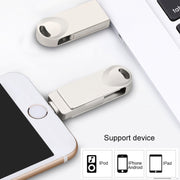 S29 3 in 1 64GB Micro USB + USB + 8 Pin Interface Metal Twister Flash Disk(Silver)