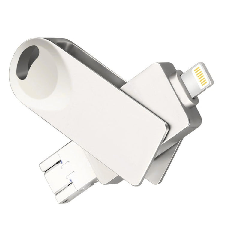 S29 3 in 1 128GB Micro USB + USB + 8 Pin Interface Metal Twister Flash Disk(Silver)
