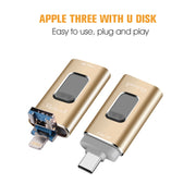 Richwell 3 in 1 64G Type-C + 8 Pin + USB 3.0 Metal Push-pull Flash Disk with OTG Function(Silver)