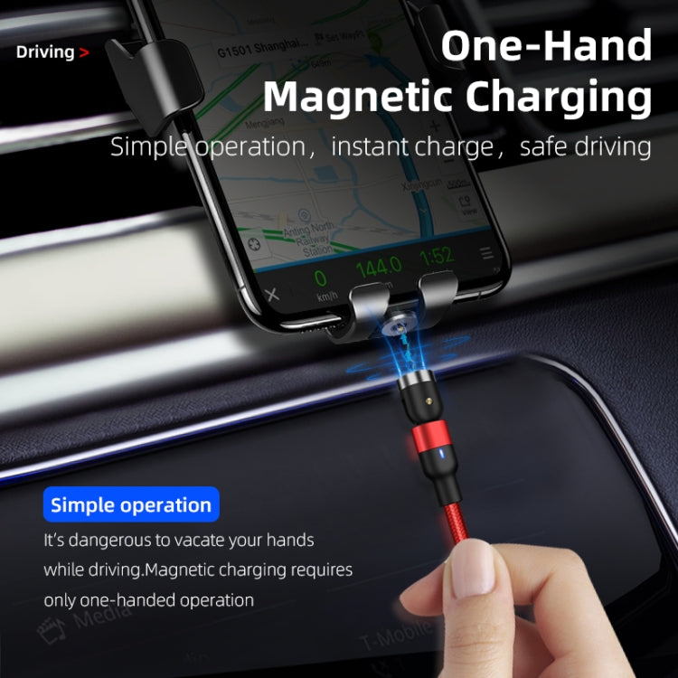 2m 2A Output USB to 8 Pin Nylon Braided Rotate Magnetic Charging Cable(Purple)