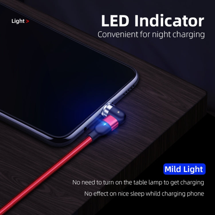 2m 2A Output USB to 8 Pin Nylon Braided Rotate Magnetic Charging Cable(Purple)