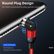 2m 2A Output USB to 8 Pin Nylon Braided Rotate Magnetic Charging Cable(Purple)
