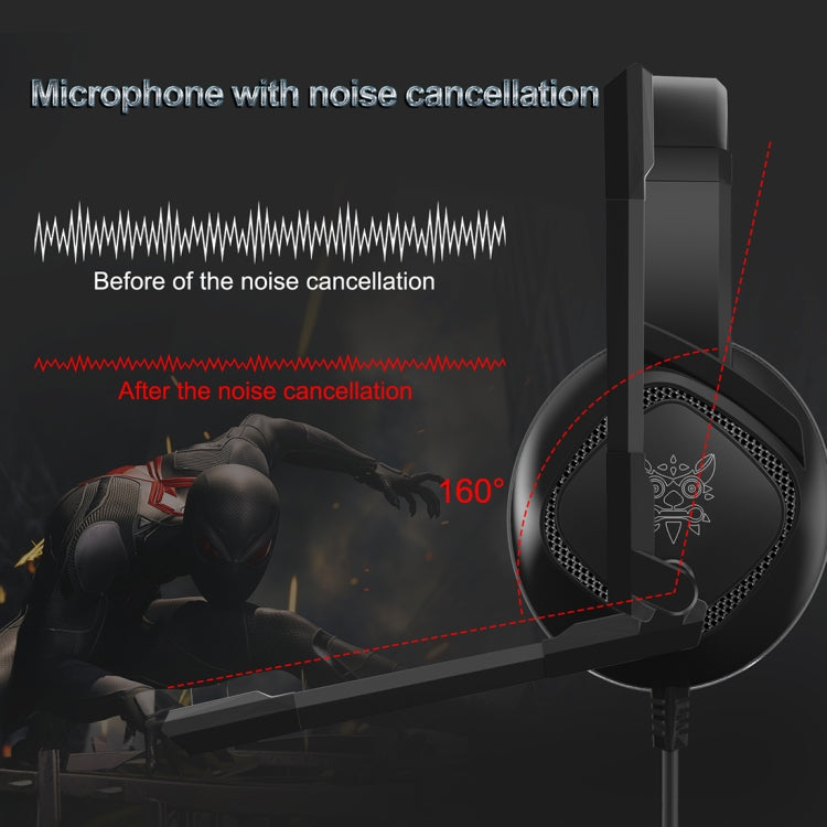 ONIKUMA K19 Single Plug Light Adjustable Gaming Headphone with Microphone(Black)