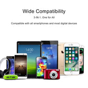 1.2m 3 in 1 USB to USB-C / Type-C + 8Pin + Micro USB Retractable Data Syn Charging Cable (Red)
