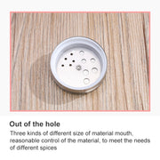 Stainless Steel Lid Glass Seasoning Jar Kitchen Supplies (Red)