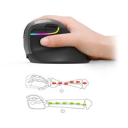DELUX M618 Mini 2.4G Wireless 2400DPI USB Rechargeable Ergonomic Vertical Mouse(Grey)