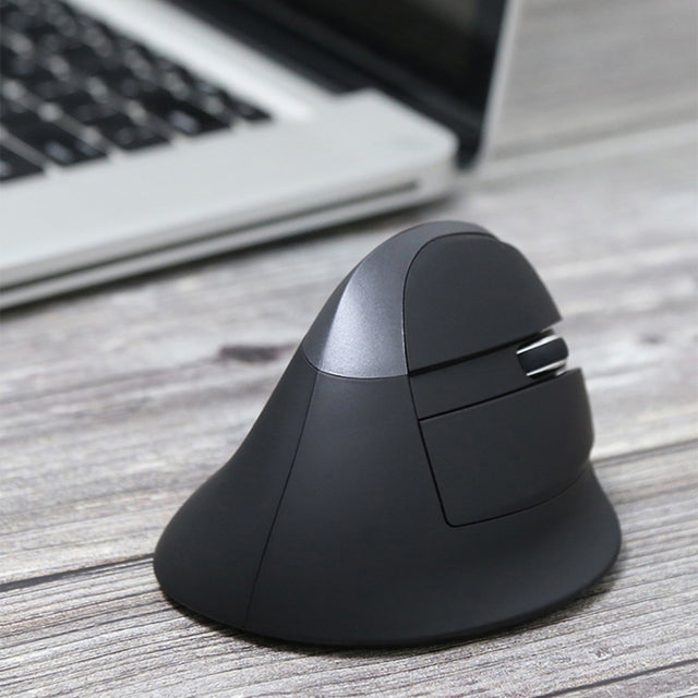DELUX M618 Mini 2.4G Wireless 2400DPI USB Rechargeable Ergonomic Vertical Mouse(Grey)