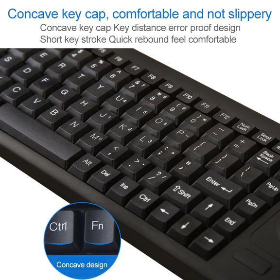 DS-8900 PS / 2 Interface Prevent Water Splashing Laser Engraving Character One-piece Wired Trackball Keyboard, Length: 1.5m