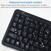 DS-8900 PS / 2 Interface Prevent Water Splashing Laser Engraving Character One-piece Wired Trackball Keyboard, Length: 1.5m