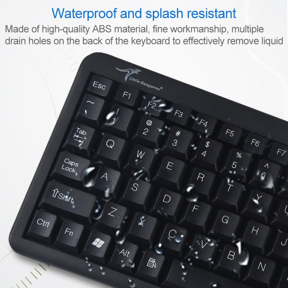 DS-8900 PS / 2 Interface Prevent Water Splashing Laser Engraving Character One-piece Wired Trackball Keyboard, Length: 1.5m