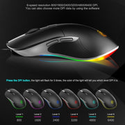 iMICE X6 Wired Mouse  6-button Colorful RGB Gaming Mouse(Black)