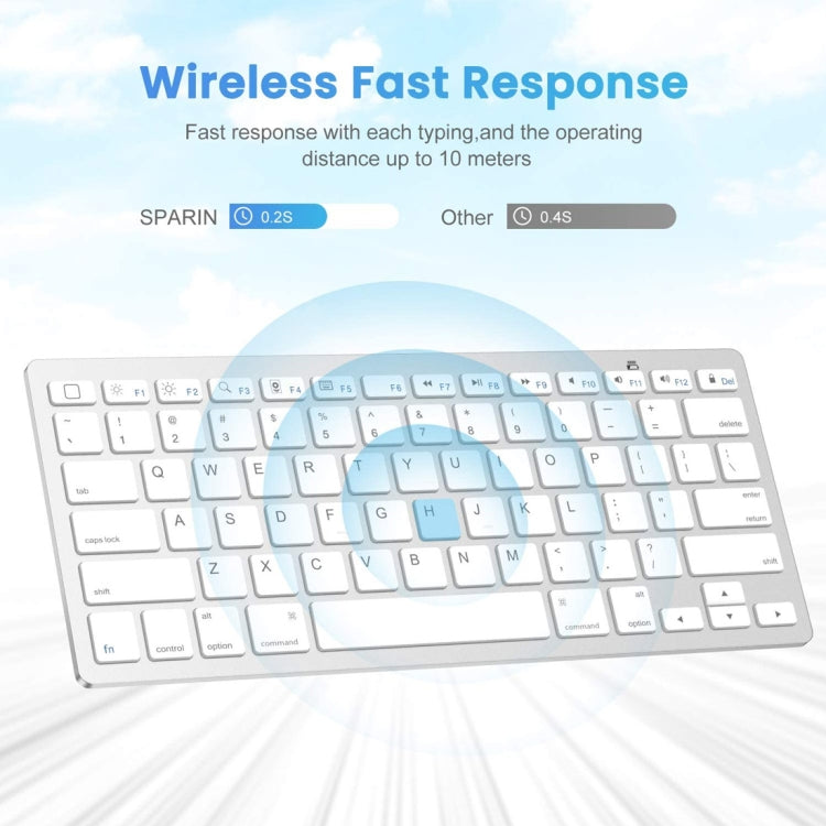 WB-8022 Ultra-thin Wireless Bluetooth Keyboard, Arabic Keys(Silver)