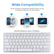 WB-8022 Ultra-thin Wireless Bluetooth Keyboard, German Keys(Silver)