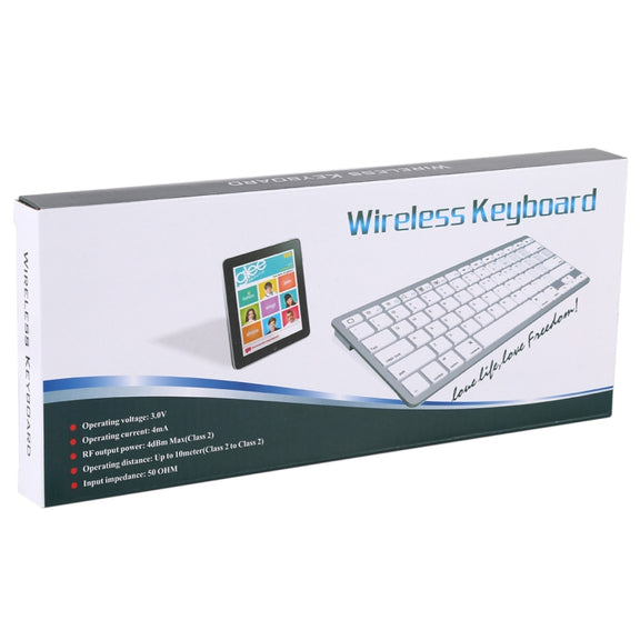 WB-8022 Ultra-thin Wireless Bluetooth Keyboard, German Keys(Silver)
